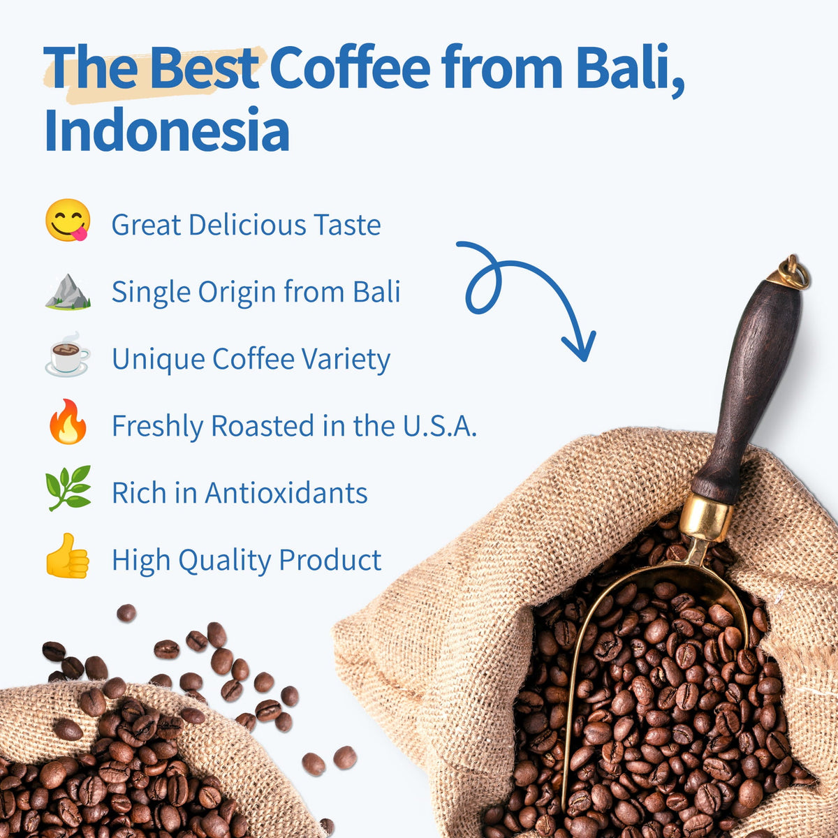 Bali Blue Moon Medium to Dark Roast Whole Bean Coffee 12 oz