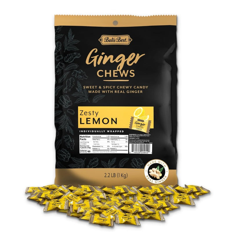 Balis Best Lemon Ginger Chews Bulk Bag