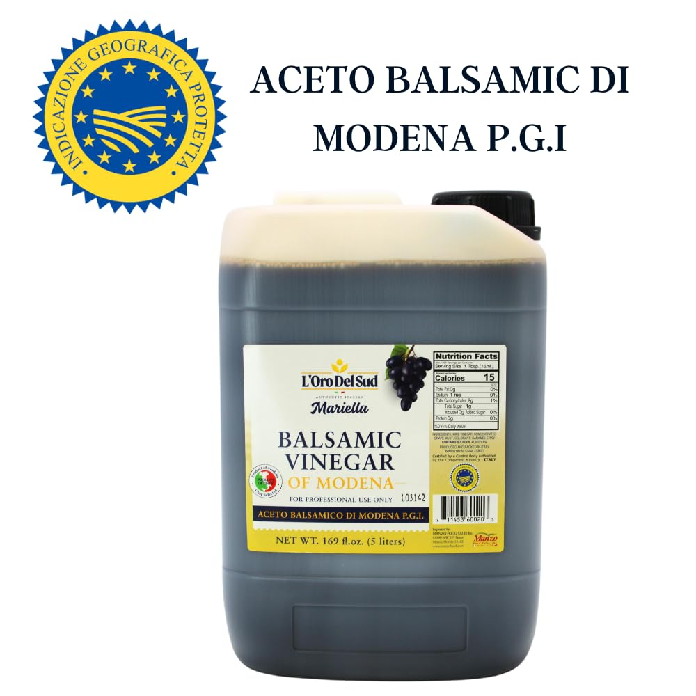 L'Oro Del Sud, Aged Balsamic Vinegar of Modena, IGP Certified, 5 Liters (169 fl oz)