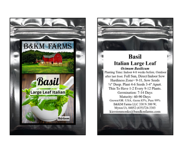 Basil Seeds (Italian Large Leaf) – Non-GMO Heirloom Seeds for Planting