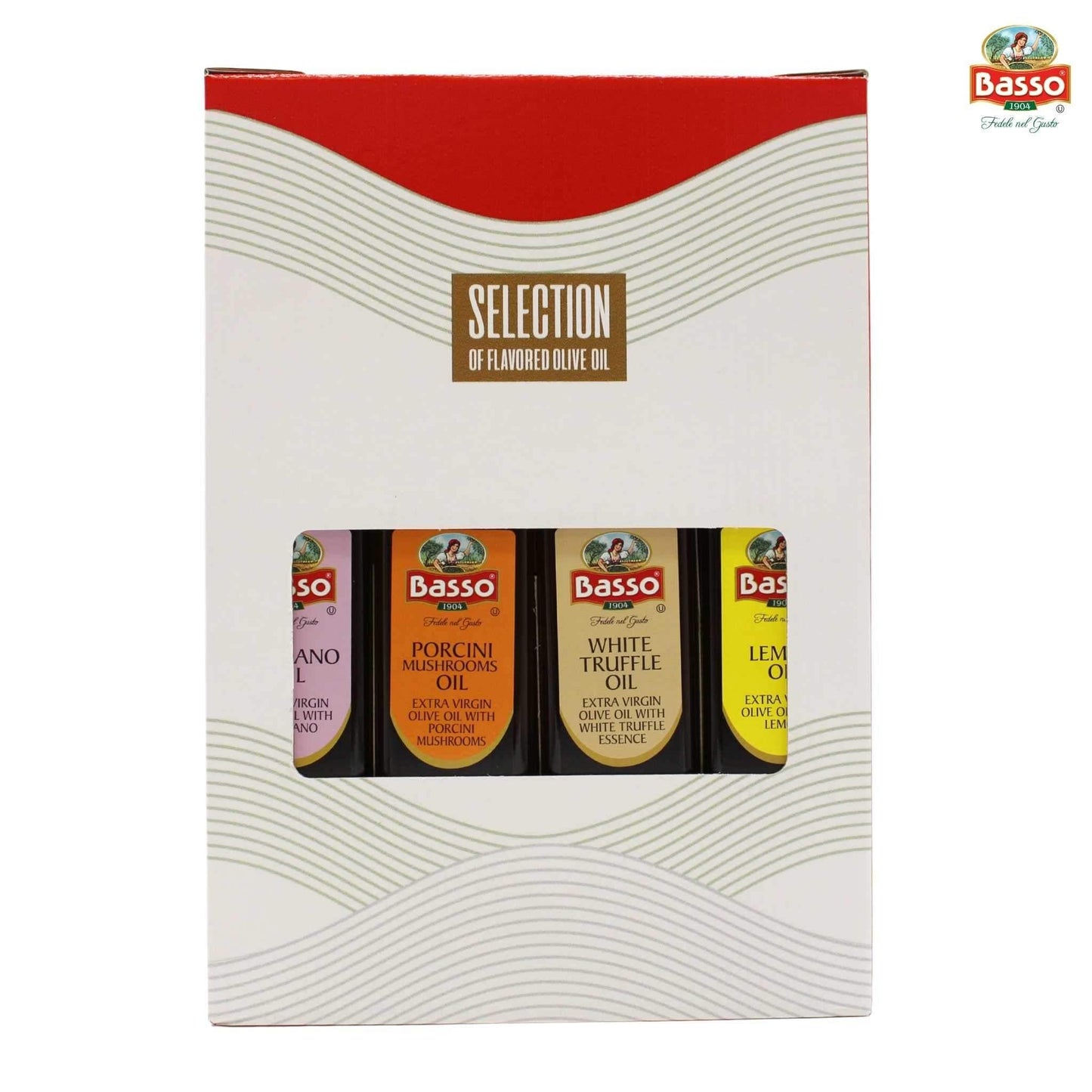 LIQUIDATION! Basso 1904 Infused Extra Virgin Olive Oil Gift Set – 4 x 8.5 fl. oz (250 ml) Best By 01/2026