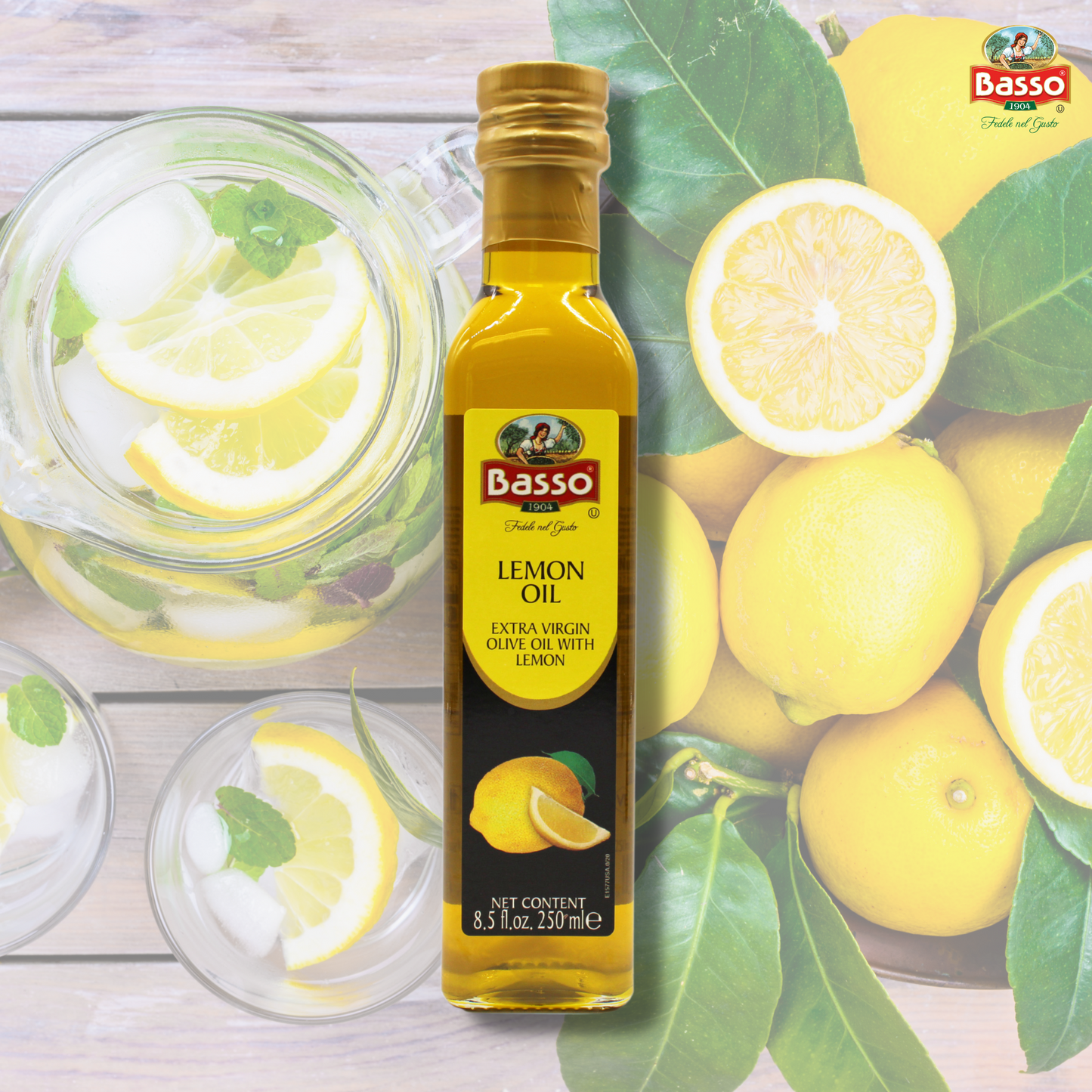 LIQUIDATION! Basso 1904 Infused Extra Virgin Olive Oil Gift Set – 4 x 8.5 fl. oz (250 ml) Best By 01/2026