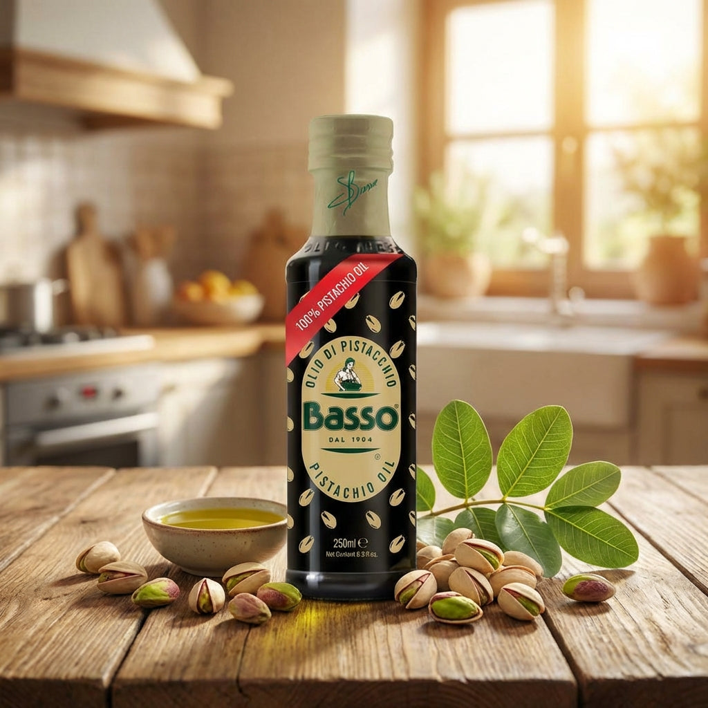 Basso 1904 100% Pistachio Oil – Cold-Pressed Italian Specialty Oil – 250 ml