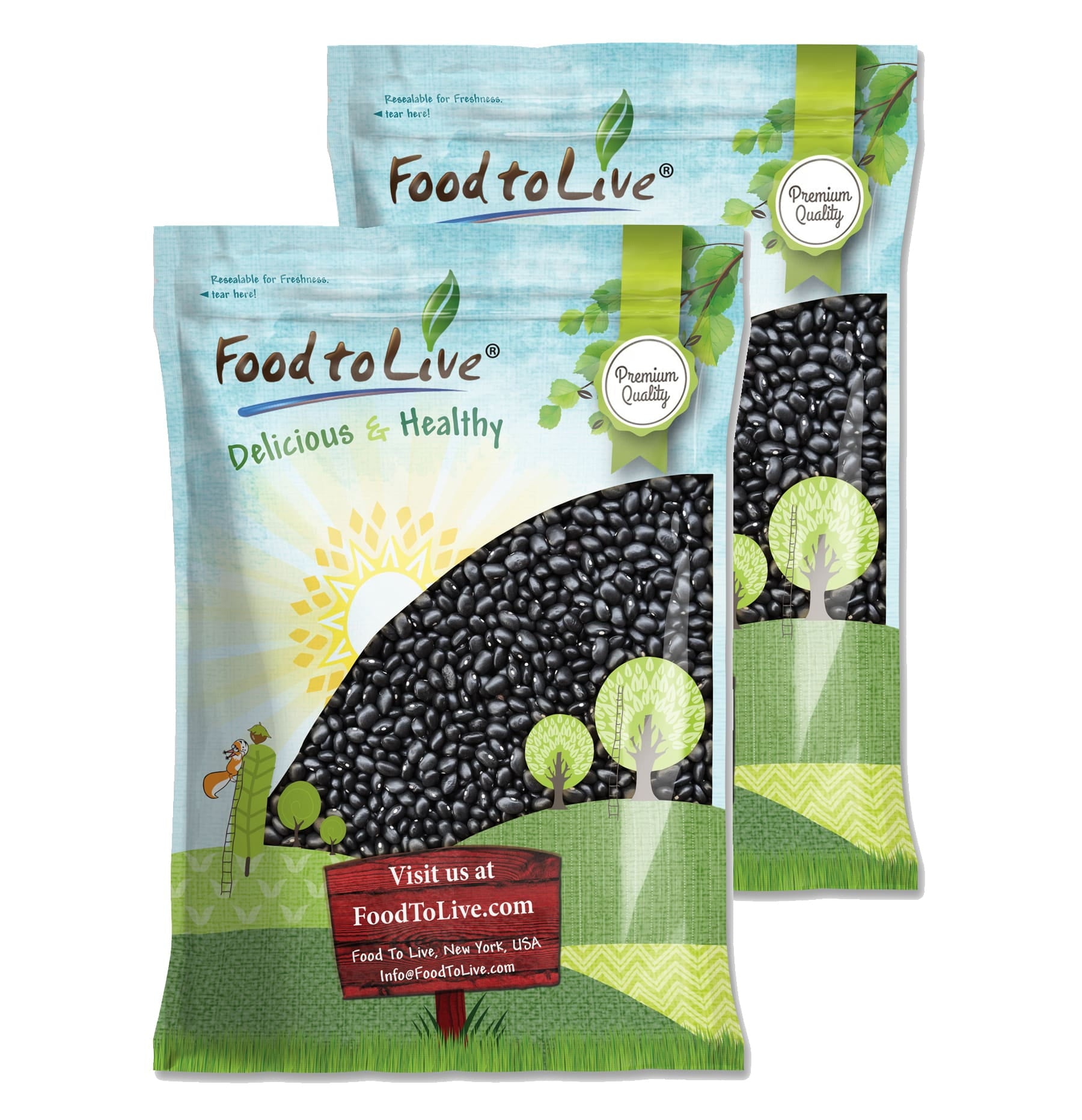 Black Turtle Beans, 25 Pounds ?Sproutable, Kosher, Raw, Vegan ?By Food To Live