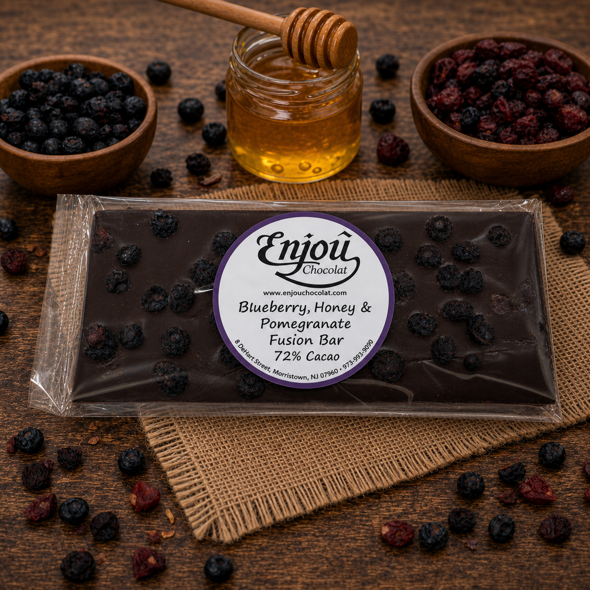 High Cocoa Blueberry, Honey & Pomegranate Fusion Bar