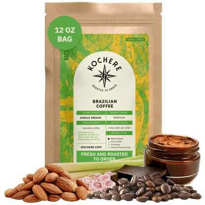 Kochere Coffee Brazilian Santos Medium Roast - Smooth, Elegant, Cocoa Notes