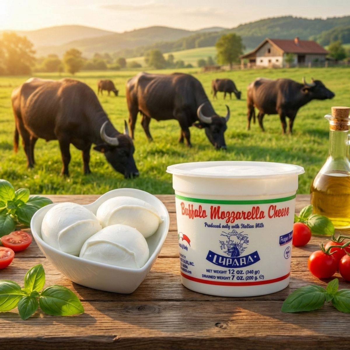 Lupara Buffalo Mozzarella, 7 oz Ball per Cup, 12 Cups