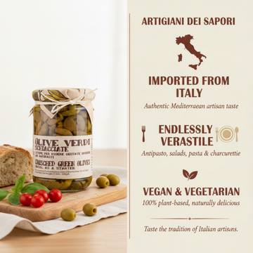 Artigiani dei Sapori, Italian Cracked Green Olives, 9.8oz (277g)