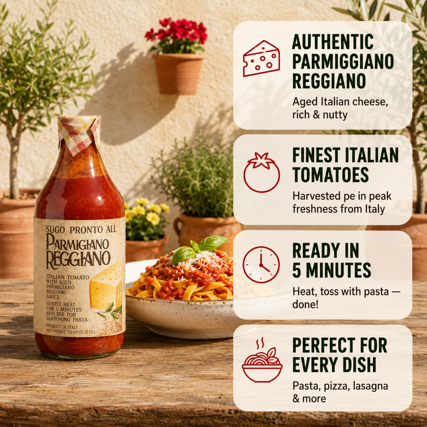 Artigiani dei Sapori, Italian Tomato Parmigiano Reggiano Sauce,  11.6 oz (328g)