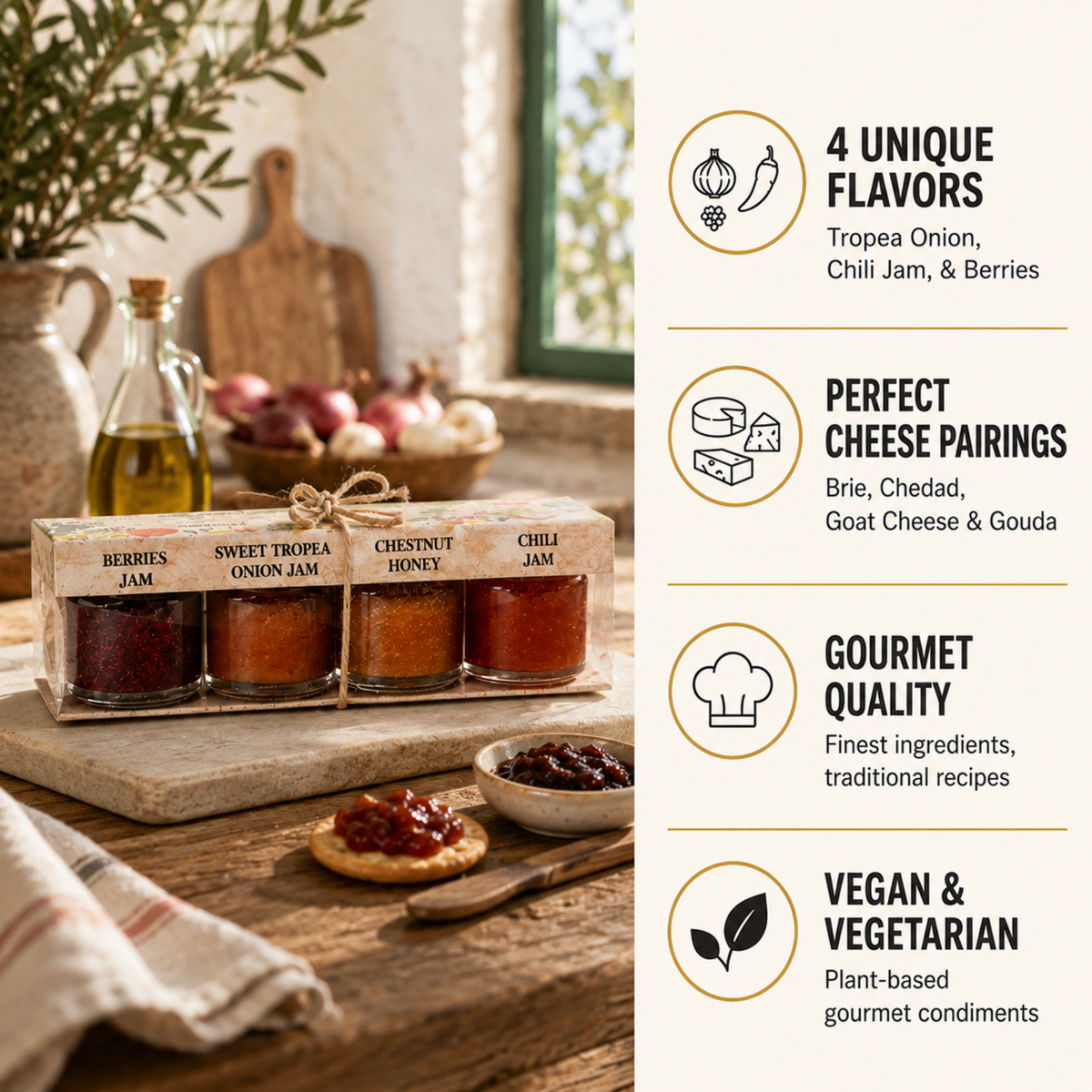 Artigiani dei Sapori, 4 Pack, Cheese Board Condiments, each 1.3oz (36g)