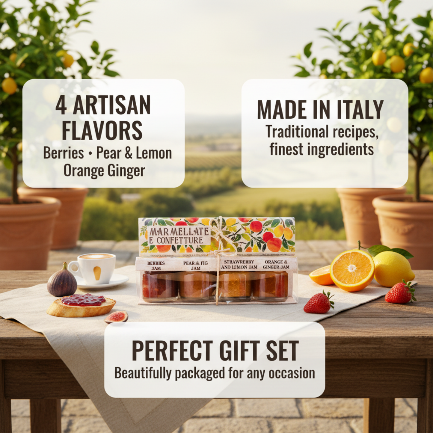 Artigiani dei Sapori, 4 Pack, Marmalade Jam Set, each 1.3oz (36g)