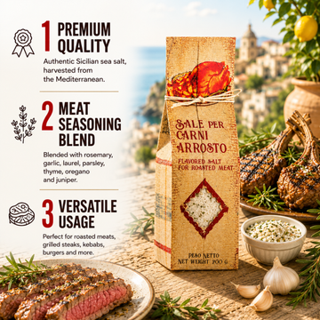 Artigiani dei Sapori, Sicilian Sea Salt Mix for Roasted and Grilled Meat, 7oz (198g)