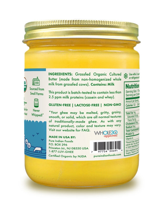 Cultured Ghee, Grassfed & Certified Organic