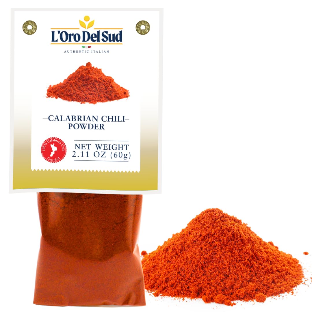 L'Oro Del Sud, Calabrian Chili Powder, Hot Chili Pepper Powder, 2.11 oz (60 g)