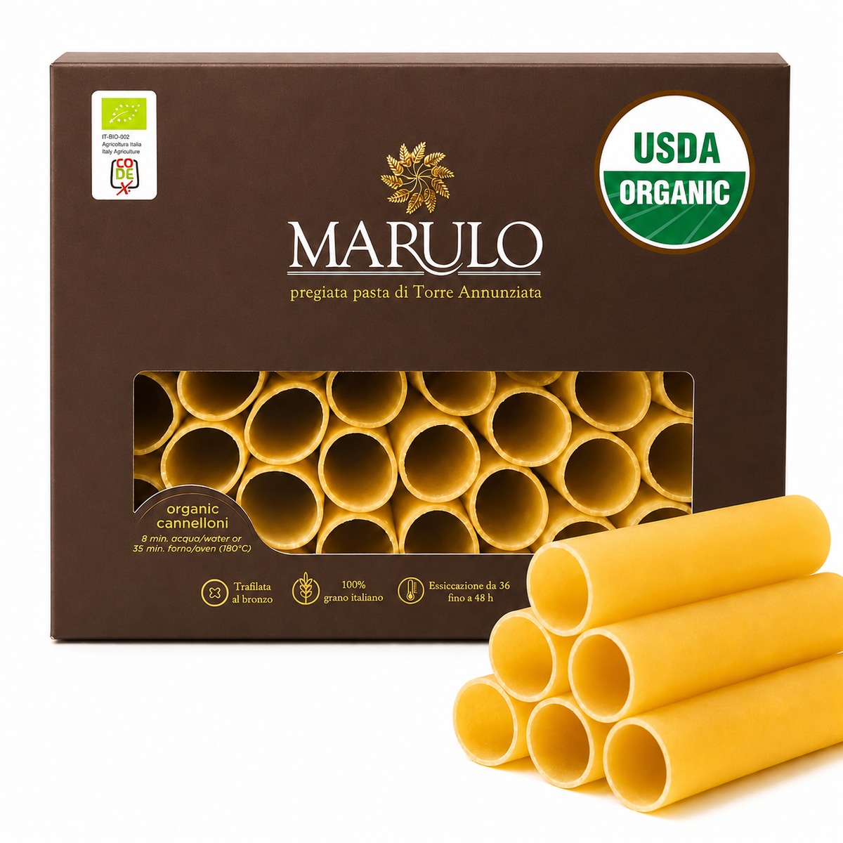 Marulo, Organic Cannelloni, Bronze Die Cut, (500g)