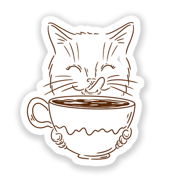 Cat Drinking Sticker