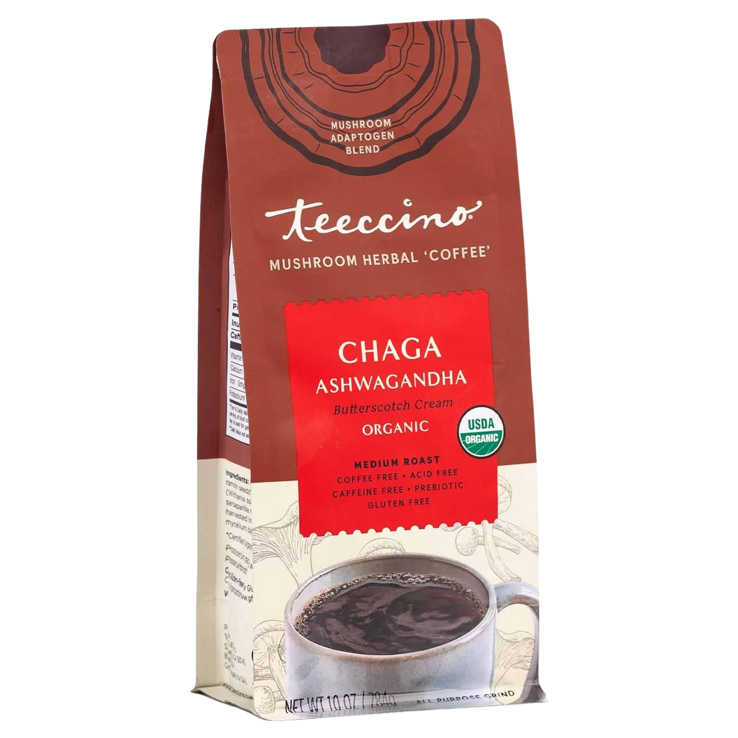 Chaga Ashwagandha Butterscotch Cream Mushroom Herbal Coffee