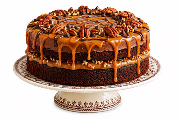 Andy Anand SUGAR-FREE TURTLE PECAN CAKE — RICH CHOCOLATE, DECADENT CARAMEL &amp; TOASTED PECANS, ZERO ADDED SUGAR, 2.8 LBS: Layers of moist dark chocolate cake, buttery caramel filling, and premium roasted pecans.