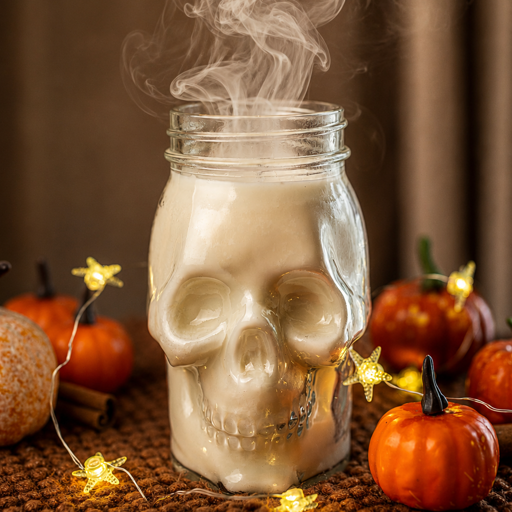 Skull candle Halloween