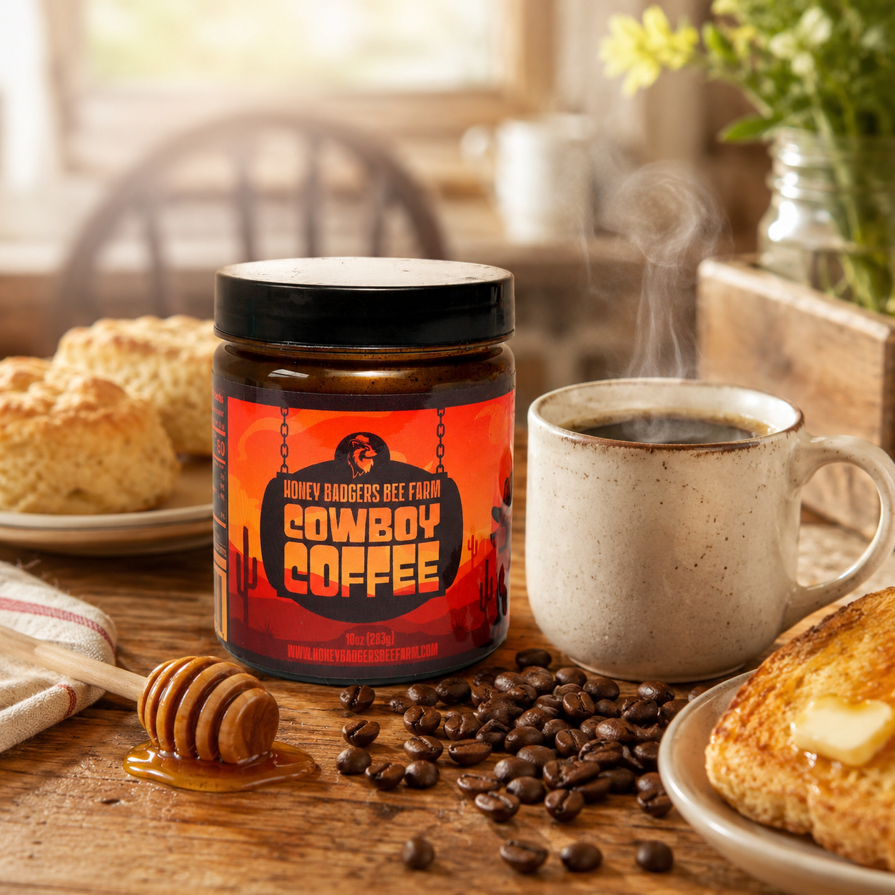 Cowboy Coffee - Instant Honey Coffee - All-in-one - Just add to hot water