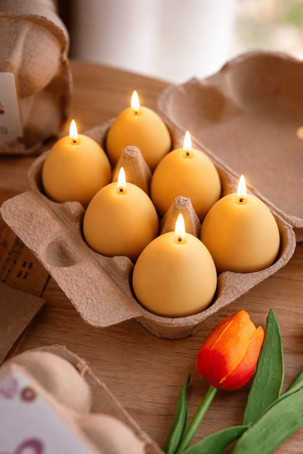 Easter Egg Candle Box – Handmade Soy Wax Egg Candles, Easter Decor Gift Set, Spring Candle Gift