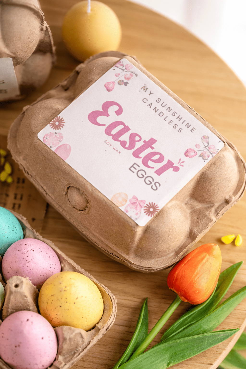 Easter Egg Candle Box – Handmade Soy Wax Egg Candles, Easter Decor Gift Set, Spring Candle Gift