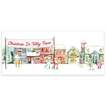 Christmas In Kitty Town Vintage Sticker