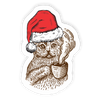 Kitty Town Santa Sticker