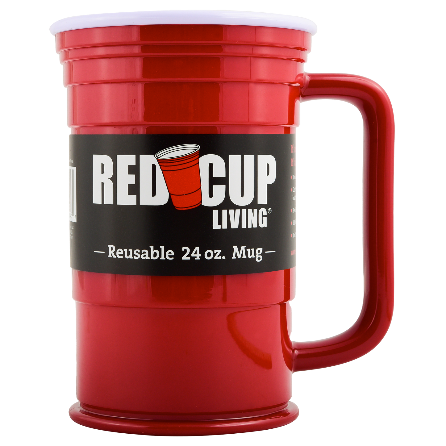 Redcupliving 24oz Reusable Red Beer Mug | BPA-Free, Shatter-Resistant Plastic