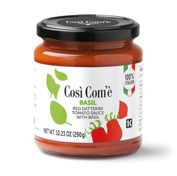 Così Com’è, Red Datterino Tomato Sauce with Basil – 10.23 oz (290 g)