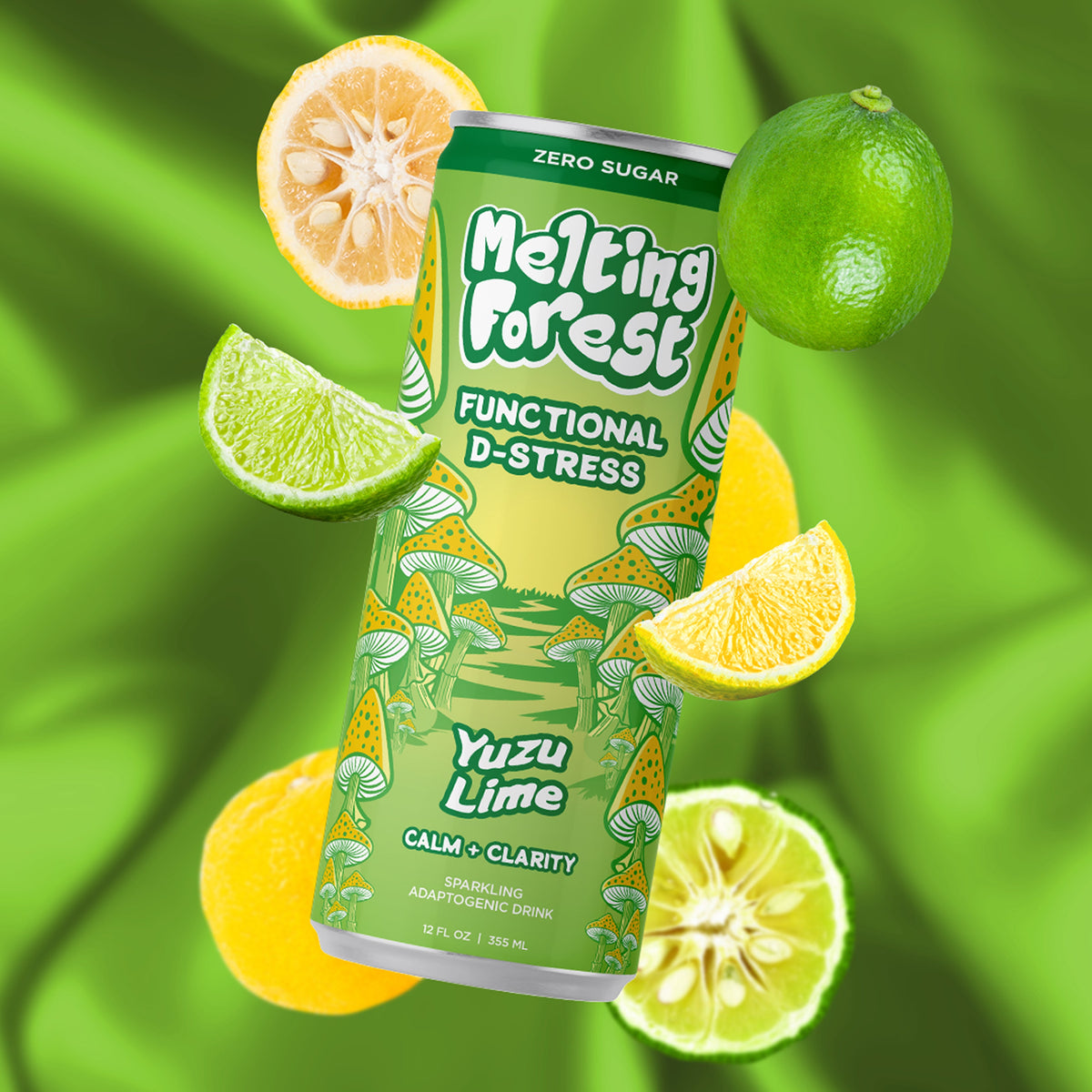 Mushroom D-Stress Drink 12 Pack - Yuzu Lime
