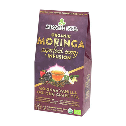 Organic Moringa Energy Tea - Grape Vanilla - Natural Coffee Alternative