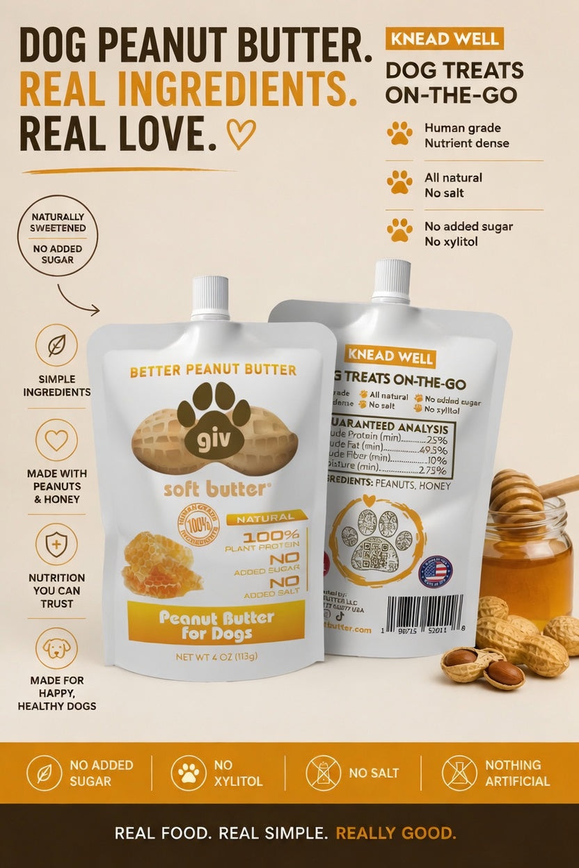 Dog Peanut Butter 4oz Pouch (10 Count)