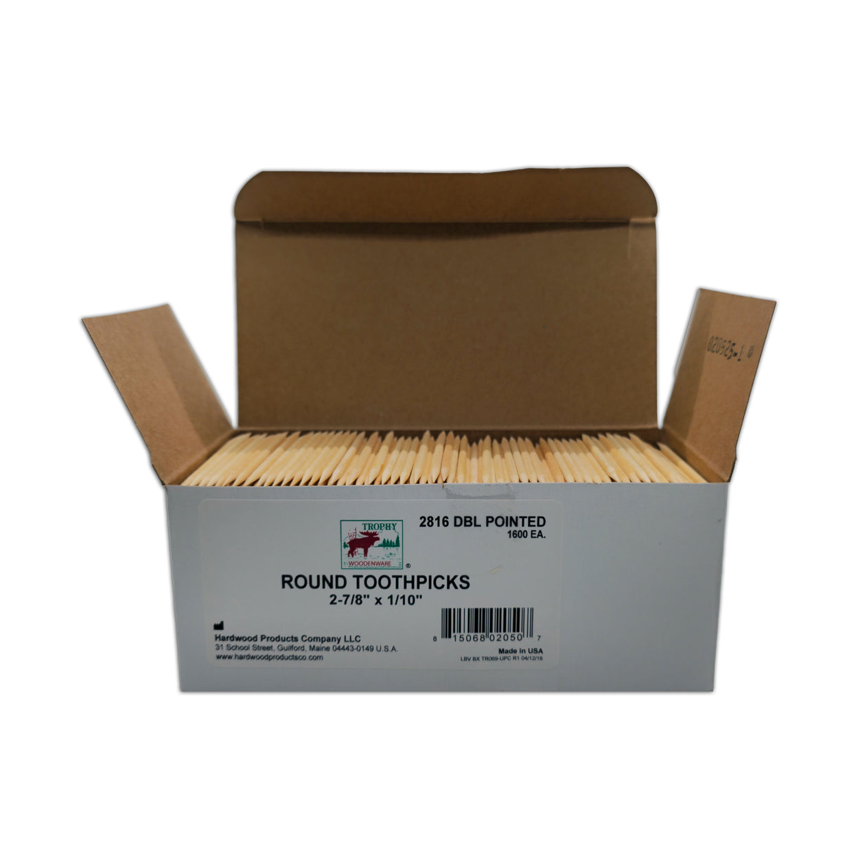 32000 Qty Double Point Oversized DP2 Toothpicks In Master Case Cardboard Box 20x1600