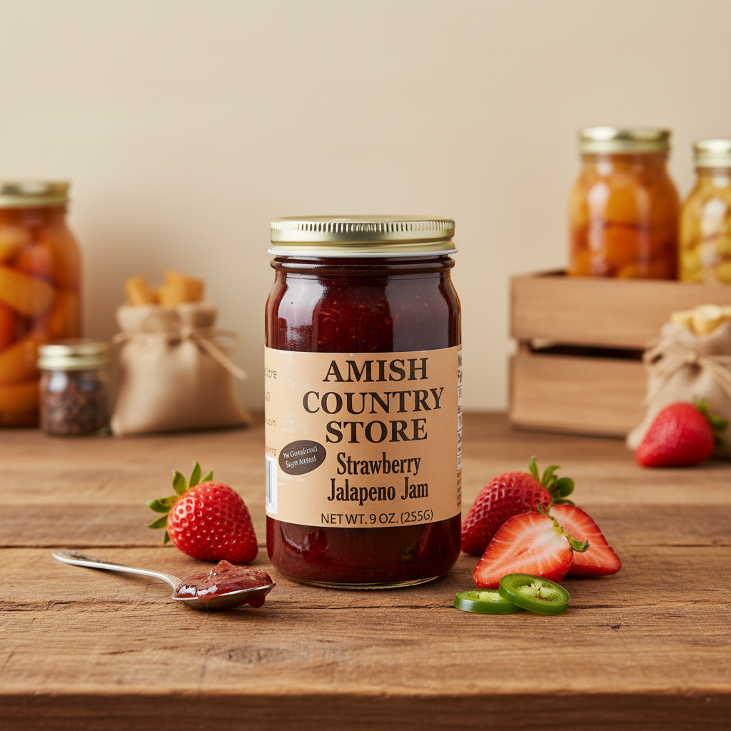 Strawberry Jalapeño Jam – No Sugar Added (9 oz) | Amish Country Store
