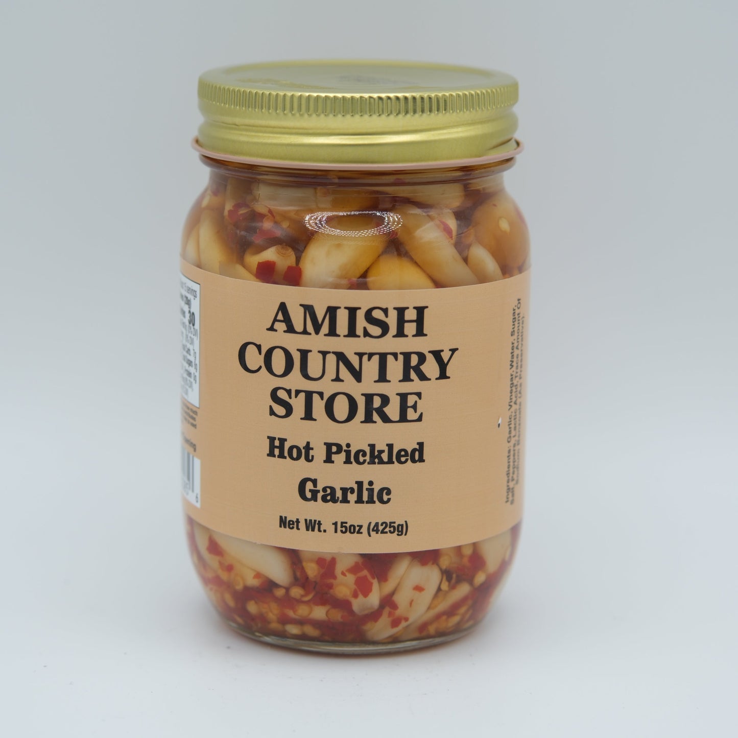Hot Pickled Garlic | Spicy Amish-Style Pantry Favorite | 15 oz