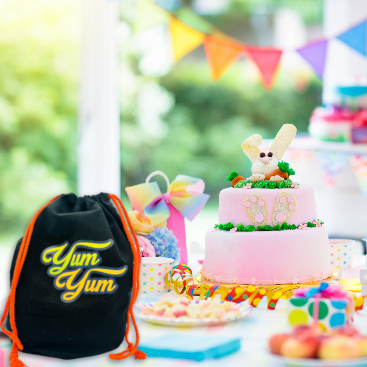 Yum Yum Candy Shop Drawstring Gift Bag