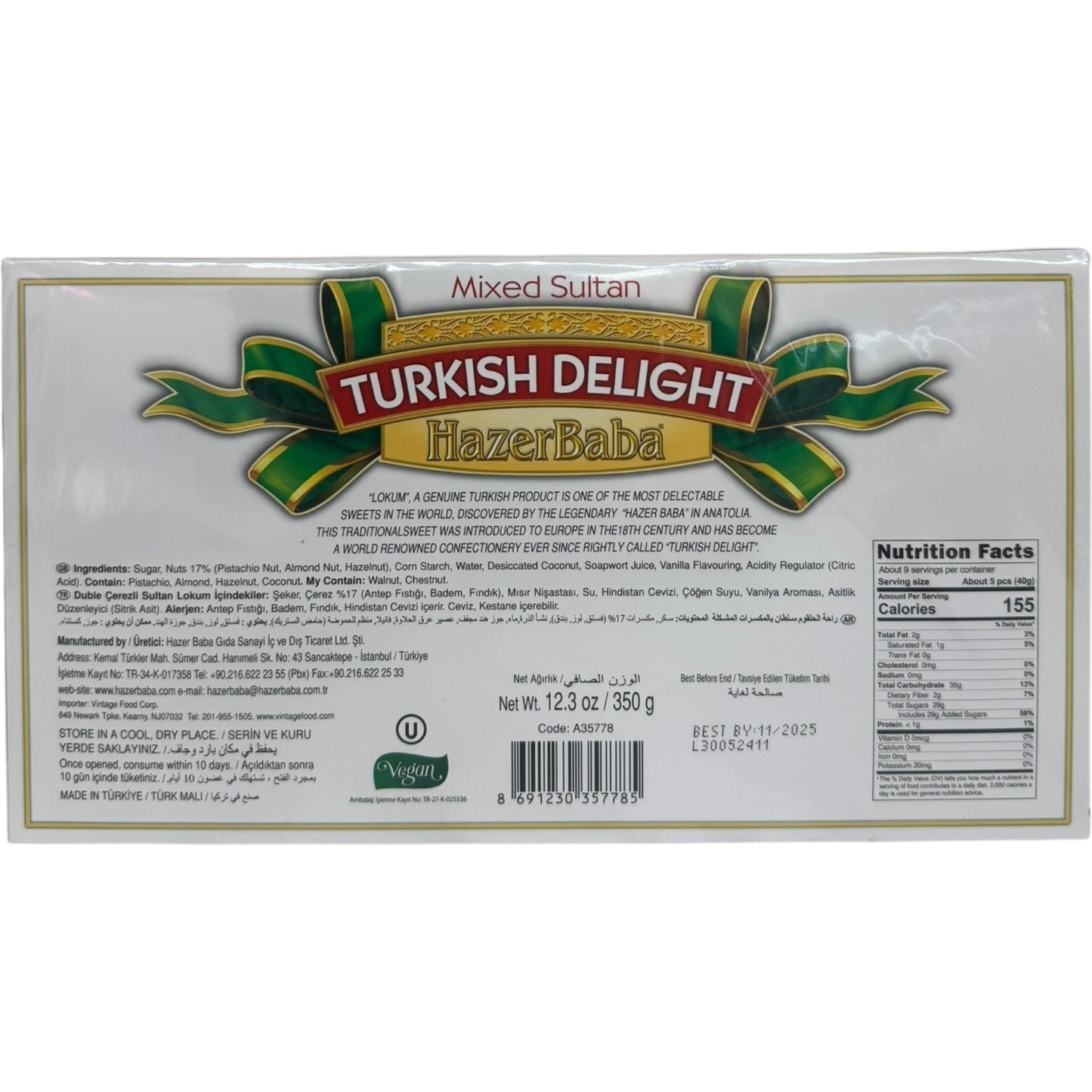 Handcrafted Turkish Delight Assortment – 12 Flavors