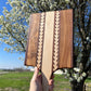 Amish Handmade "Wheat Inlay" Cutting Board - Mixed Hardwood Paddle