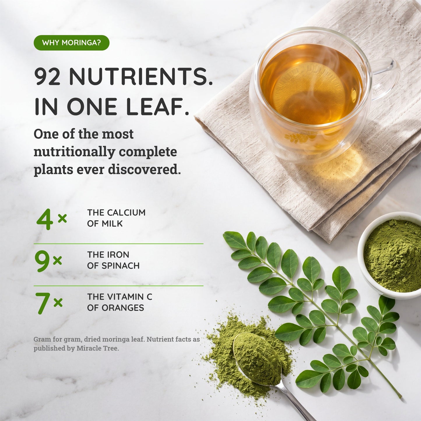 Organic Moringa Tea - Lemon & Ginger - Caffeine-Free Herbal Tea