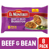 El Monterey Beef & Bean Burritos, 32 Oz, 8 Count (Frozen)