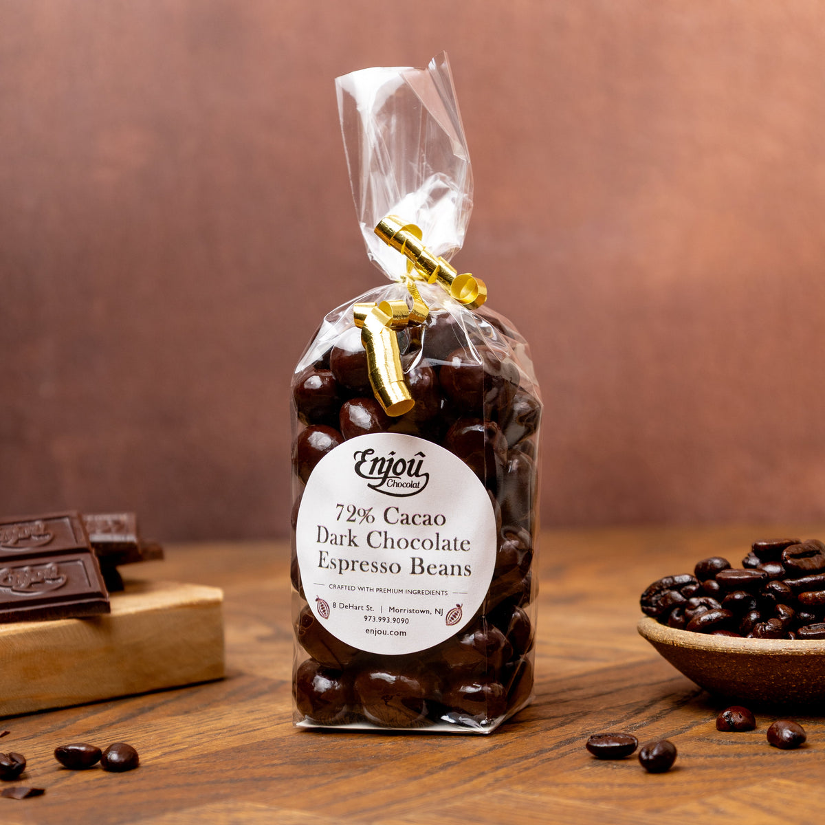 72% High Cocoa Dark Chocolate Covered Espresso Beans
