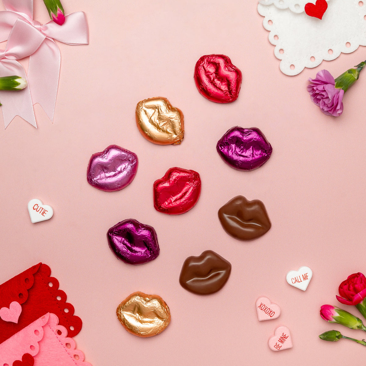 Milk Chocolate Foiled Lips