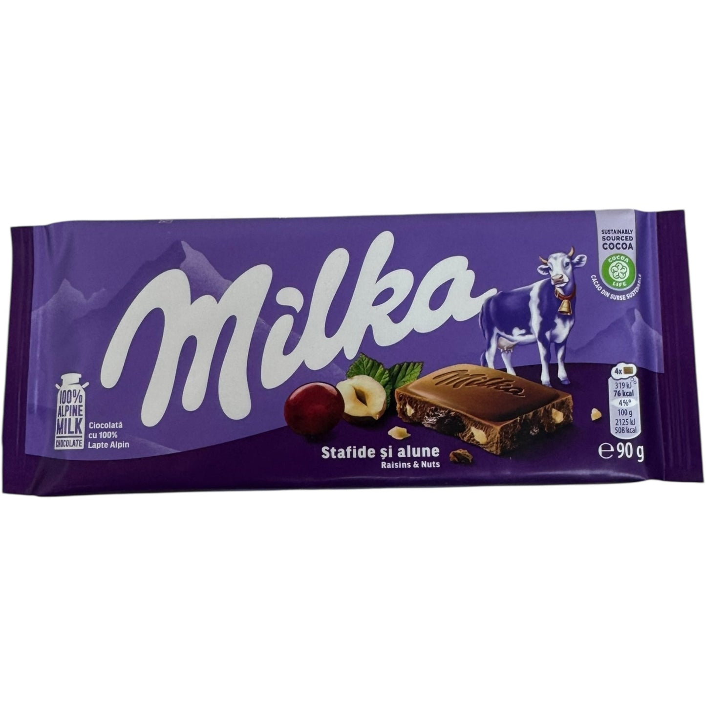 Milka Chocolate With Raisins And Nuts – 90g Snack Bar