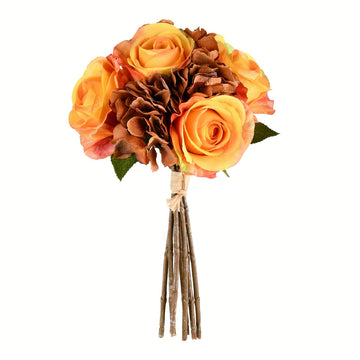Vickerman 13'' Tan Rose and Hydrangea Bundle 2/pk - FA191002