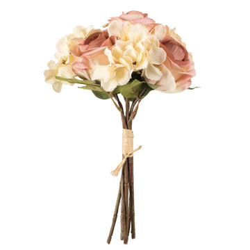 Vickerman 13'' Cream Pk Rose Hydrangea Bundle 2/pk - FA191007