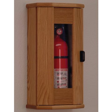 Wooden Mallet Fire Extinguisher Cabinet, 5 Lb. Capacity, Light Oak