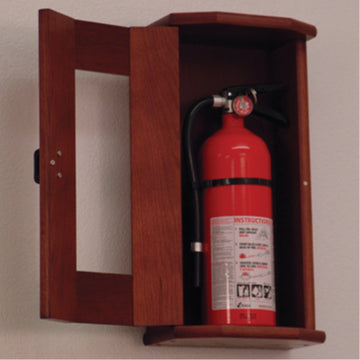 Wooden Mallet Fire Extinguisher Cabinet, 10 Lb. Capacity, Mahogany