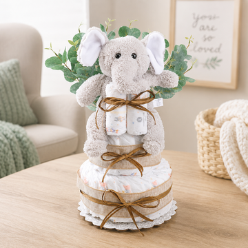 Wild About Baby Two-Tier Diaper Cake Gift Basket