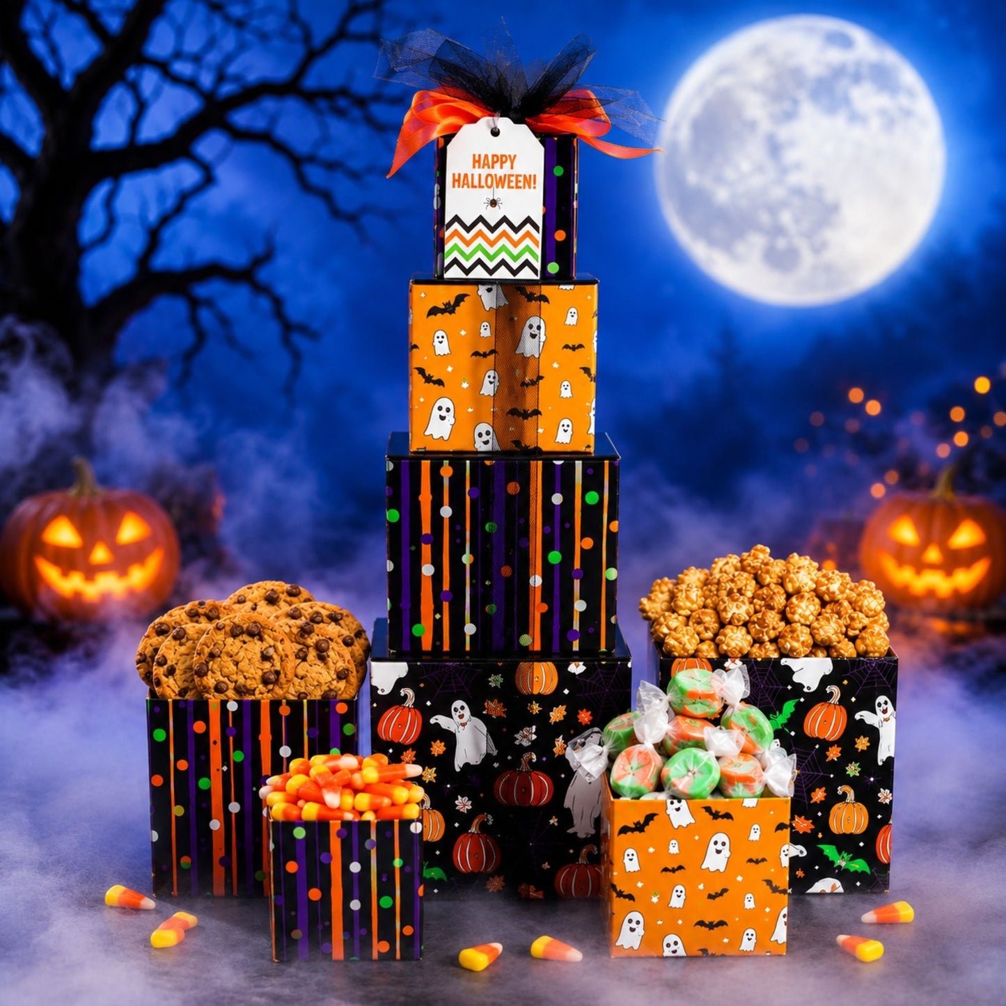Happy Halloween Treats Gift Tower
